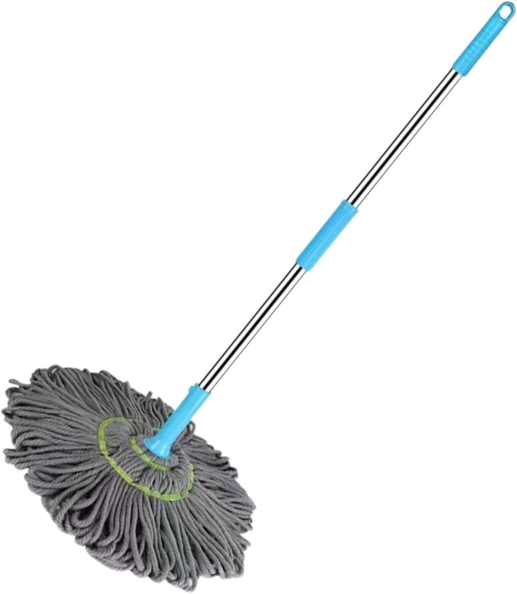 Extendable 90CM Twist Mop – 2-in-1 Rotatable Adjustable Floor Mop with Fine Fiber Fabric