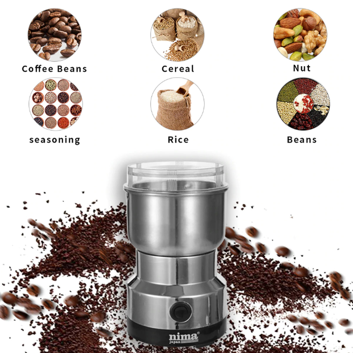 STAINLESS STEEL ELECTRIC COFFEE GRINDER