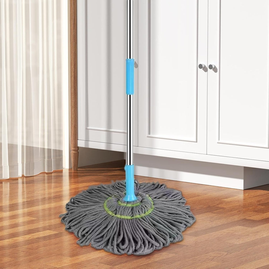 Extendable 90CM Twist Mop – 2-in-1 Rotatable Adjustable Floor Mop with Fine Fiber Fabric