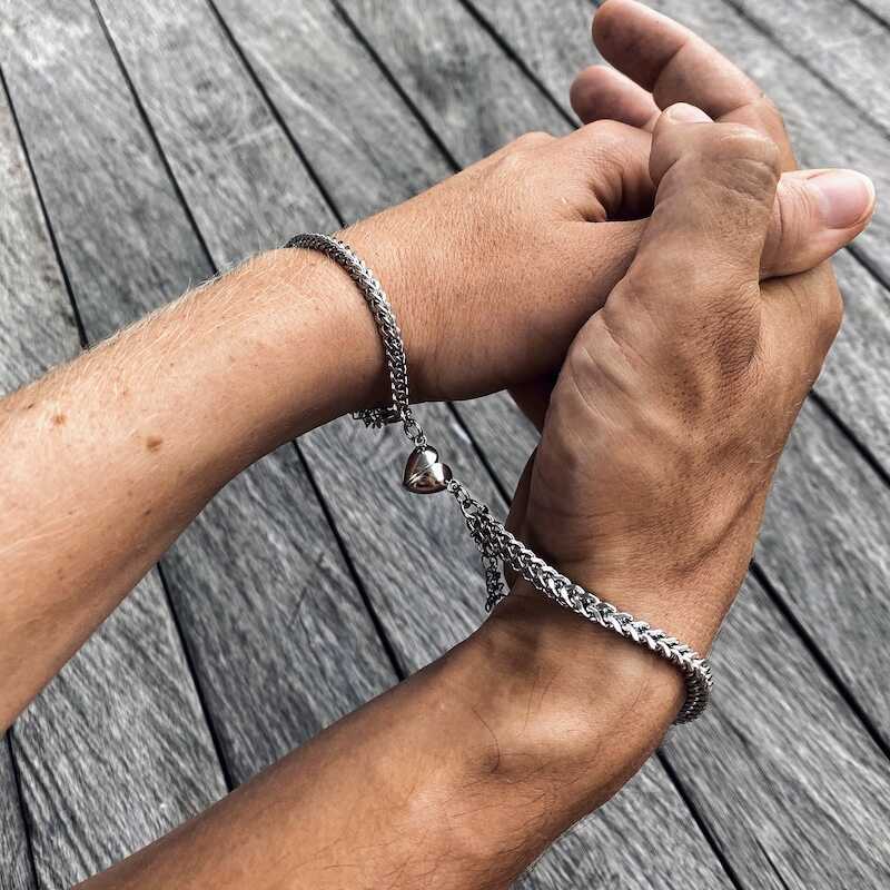 Heart Shaped Magnetic Couple Bracelet