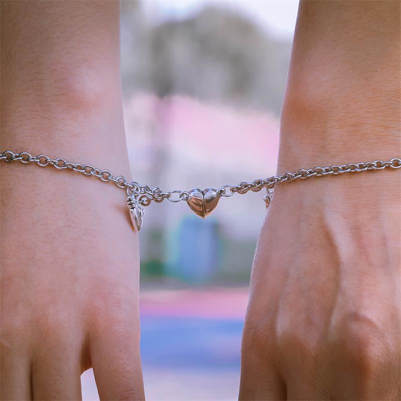 Heart Shaped Magnetic Couple Bracelet