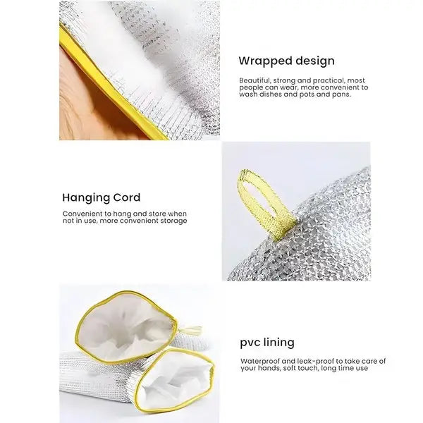 Pair Multipurpose Wire Dishwashing Gloves