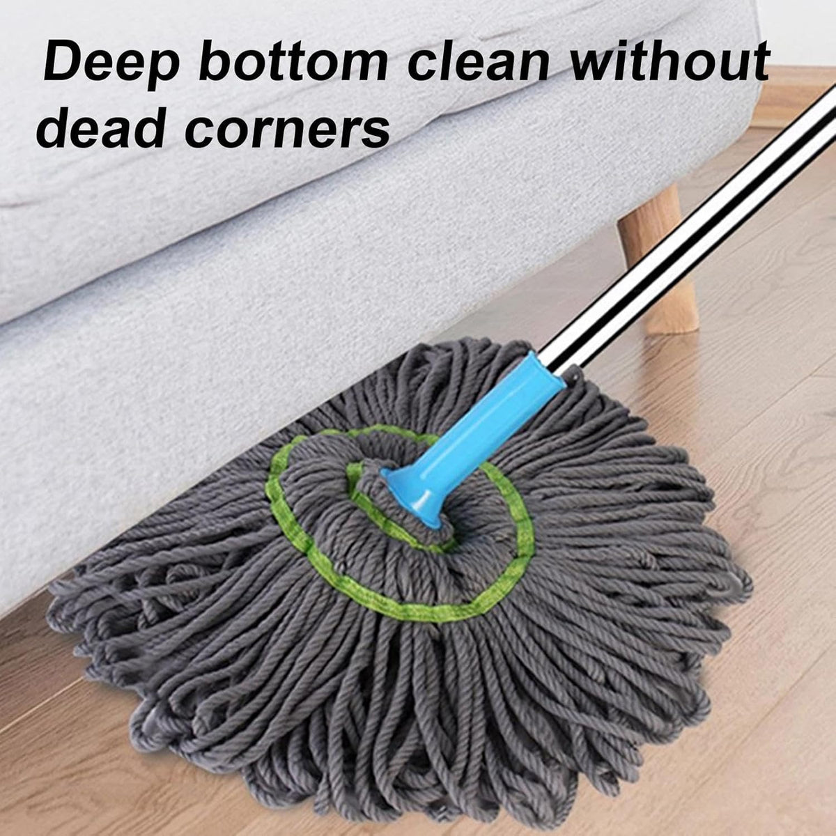 Extendable 90CM Twist Mop – 2-in-1 Rotatable Adjustable Floor Mop with Fine Fiber Fabric